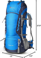 MOUNTAINTOP 80L Internal Frame Backpack for Man & Women Backpacking Hiking Backpack with Rain Cover