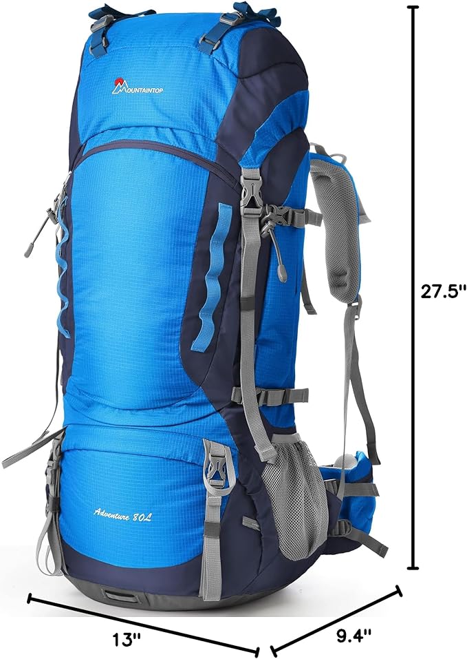 MOUNTAINTOP 80L Internal Frame Backpack for Man & Women Backpacking Hiking Backpack with Rain Cover