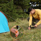 Eurmax USA 10 inch Multiuse Heavy Duty Steel Tent Stakes Tarp Pegs Camping Stakes for Outdoor Camping Canopy and tarp with 4 Ropes 10FT Length,8pcs(Orange)