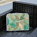 Small Folding Camping Table, 2ft Portable Picnic Table Aluminum 24" x 16" Folding Table, 3 Adjustable Heights Portable Lightweight Table Dining Table for RV, Picnic, Beach (Green Leaf)