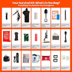 Emergency Survival Kit with First Aid Gears and Supplies - EDC Go Bugout Bag - Get Home Backpack for Camping Outdoor - Tactical Military Molle Pouch Grade - Gift for Man Woman