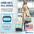 Luggage Straps for Suitcases - TSA Approved - Blue, 4 PK - Premium Nylon Belts for Suitcase, Briefcase & Travel Bag - Adjustable Strap Length 46" - 78"