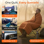 Sierra Madre Puffle 40 °F 5‑in‑1 Camping Quilt – Ultra-Soft Outdoor Blanket, Sleeping Bag, Under/Top Quilt, Poncho | Linkable, Compact, Adventure Gear