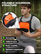 Chest Bag for Men with Expandable Accordion Structure, Running Vest for Outdoors, Chest Pack for Cycling, Hiking