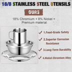 Scout Camping Mess Kit for Person 18/8 Stainless Steel Utensils Camping Dinnerware Kit Boy Scout Dishes Set Girl Scout Mess Kit with Mesh Bag Camping Cutlery Set for Travel Trip School Camp