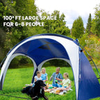 UNP Easy Beach Tent Pop Up Canopy UPF50+ Tent with Side Wall, Ground Pegs, and Stability Poles, Sun Shelter Rainproof, Waterproof for Camping Trips, Backyard Fun, Party Or Picnics