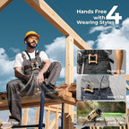 COMLIFE 10000mAh Portable Waist Clip Fan - 40H Cooling Personal Wearable Fan,5 Speeds 16000RPM Strong Belt Fan,Rechargeable Hands-free Neck Fan With Flashlight for Outdoor Jobsite Camping Traveling