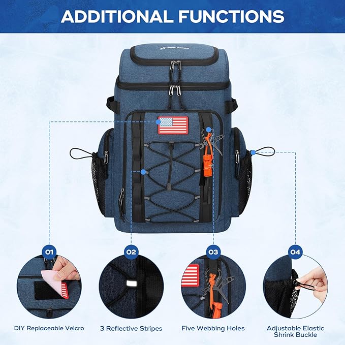 Maelstrom Backpack Cooler,Soft Lightweight Leakproof Cooler Backpack,50 Can Insulated Cooler Bag,Keeps 50 Cans Hot/Cold for Up to 16 Hours,Waterproof Lunch Backpack for Men Women-Blue