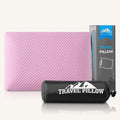 Travel Pillow Memory Foam Pillows, Camping Pillow-Compressible Medium Firm, Breathable Cover, Ideal Backpacking Hiking, Bed Pillows, Airplane and Car (Apricot Pink, S)