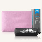 Travel Pillow Memory Foam Pillows, Camping Pillow-Compressible Medium Firm, Breathable Cover, Ideal Backpacking Hiking, Bed Pillows, Airplane and Car (Apricot Pink, S)