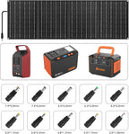Takki Solar Generator 277Wh Portable Power Station with Solar Panels 40W Included 450W Peak 110V Pure Sine Wave AC Outlet DC USB Ports for Camping Emergency Tent Outdoor Trip