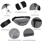 MAXTOP Large Crossbody Fanny Pack with 4-Zipper Pockets,Gifts for Enjoy Sports Festival Workout Traveling Running Casual Hands-Free Wallets Waist Pack Phone Bag Carrying All Phones