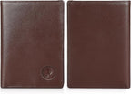 Polare Luxury RFID Blocking Leather Passport Holder Travel Wallet For Men and Women (Coffee with AirTag Slot)