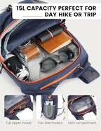 SKYSPER 15L Lightweight Small Hiking Backpack for Women Men, Foldable Travel Daypack, Packable Camping Backpack, Mini Outdoor Hiking Bag (Darkblue)