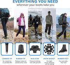 BISINNA Collapsible Trekking Hiking Poles- 2 Pack Folding Aluminum Walking Sticks with Quick Lock System 4 Season Accessories,Telescopic, Adjustable, Lightweight for Men Women