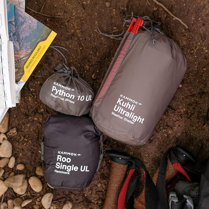 KAMMOK Kuhli Ultralight | Versatile Weather Shelter, (Waterproof, Durable, Portable, Camping Tarp, Hammock Tarp, Rain Cover), Moss Green