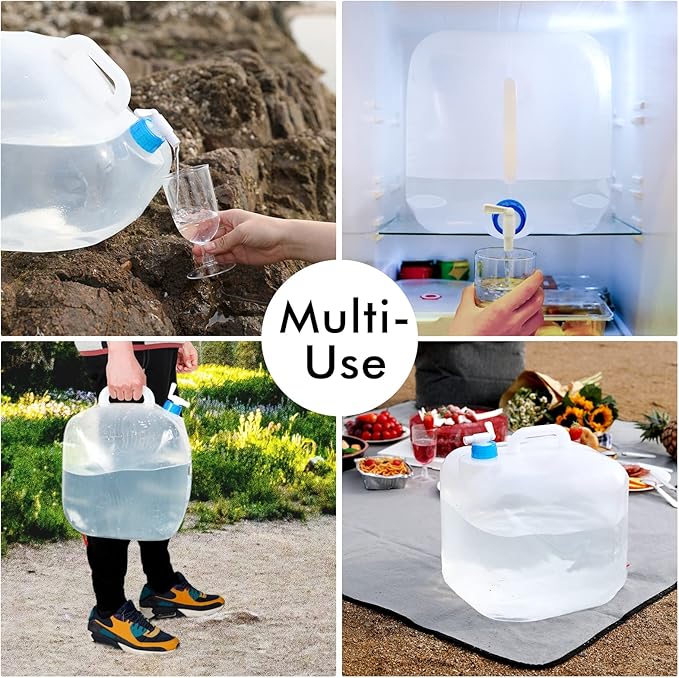 INNO STAGE 2 Pack Collapsible Water Container 2.6 Gallon with Spigot, Camping Water Storage Carrier Jug for Outdoors