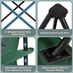Oversized Camping Chairs 2 Pack - 450lbs Support Heavy Duty Folding Camp Chair Wide Portable Outside Collapsible Chairs with Carry Bag,Cooler,Cup Holder for Outdoor,Lawn,Sports,Baseball,Soccer-Green