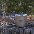 Kuvik Titanium Cup with Lid 350ml (11.8 oz) - Ultralight and Compact Pot for Backpacking, Camping, and Survival