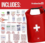 Avalanche First Aid Kit in Dry Bag, 103 Pcs Emergency Supplies Kit in Waterproof Bag for Home, Car, Travel, Sports or Camping, Durable, Ideal for Water Activities, Survival Gear Kit