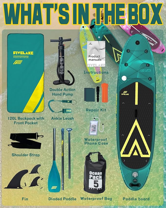 Inflatable Stand Up Paddle Board 11' x 35'' x 6'' Wide Stable Design,SUP Paddleboard Capacity 430lb for Adults Youth 120L Backpack,Carrying Strap,Double Action Pump,Waterproof Bag