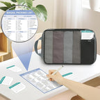 BAGAIL 4 Set/6 Set/8 Set Compression Packing Cubes Travel Accessories Expandable Packing Organizers (Half Mesh, 8-Jet Black)