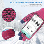 Achiou Winter Gloves, Glove for Men Women, Upgraded Touch Screen Texting Warm Running with Thermal Soft Knit Lining