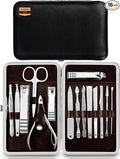Utopia Care, Manicure Kit for Women and Men, Manicure Set with Nail Clippers, Nail Kit Includes Fingernail, Toenail Clippers,16Pcs Pedicure Kit Stocking Stuffers with Travel Case, Silver