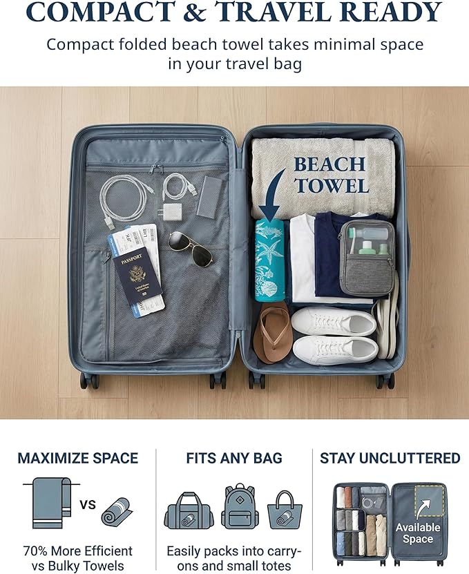 LANE LINEN Beach Towels 6 Pack, Oversized Pre-Washed Large Stylish Pool Towels for Adults, Quick Dry Lightweight Travel Towel, 39"x71" - Coral Beach