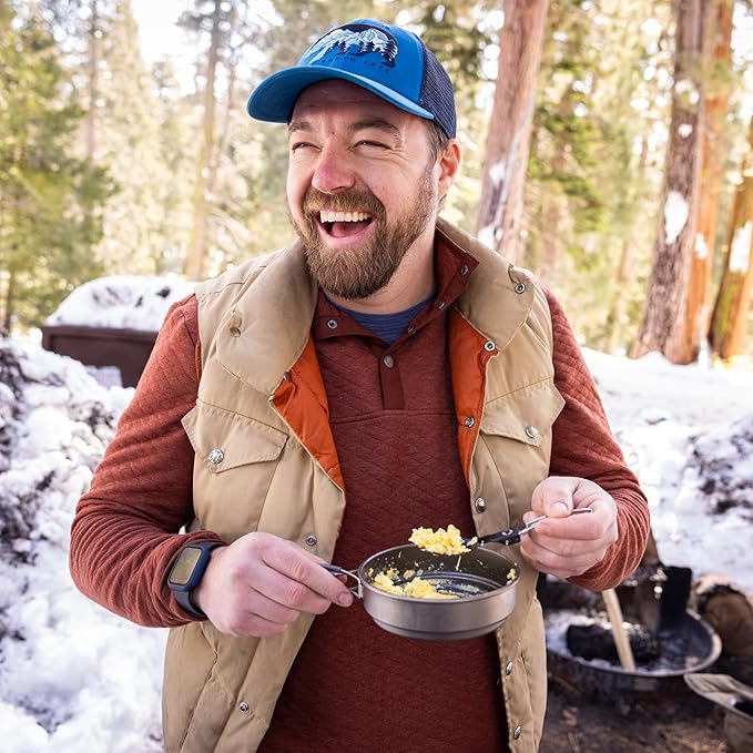 Explorer Bear Titanium Stackable Camping Cooking Pot Mess Kit Set