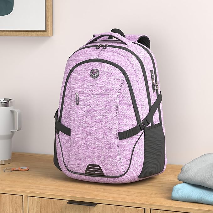 SHRRADOO Anti Theft Laptop Backpack Travel Backpacks with usb Charging Port for Women Men High School College Backpack Computer Bag Fits 17 Inch Laptop,Purple | Travel Backpacks, usb Charging Port, College Backpack, Computer Bag