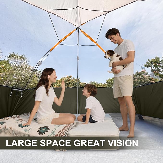 CAMPROS CP Tent 8 Person Camping Tents, Waterproof Windproof Family Tent with Top Rainfly, Large Mesh Windows, Double Layer, Easy Set Up, Portable with Carry Bag, for All Seasons