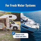 Complete Boat & RV Drinking Water Kit - 100 Aquatabs Water Purification Tablets + 50 Chlorine Test Strips + Water Flow Meter - for Boat & RV Tanks - by Aquamarine Water Solutions