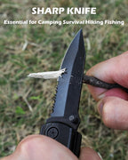 Rush Deer Pocket Knife - Folding EDC Multitool for Men, Small and Versatile Camping, Fishing, and Hiking Accessories Set (Matte Black)