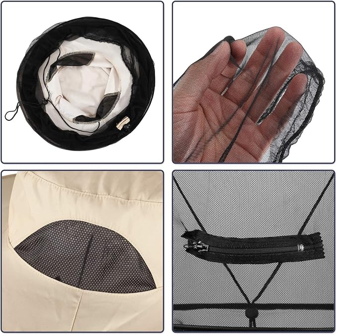 CozyCabin Mosquito Head Net Hat with Removable Mesh Hidden Netting, Design for Outdoor Fishing Gardening