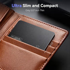 Wallet Tracker Card Air-Tag - Work with Apple Find My (iOS only), 0.07in Slim Tracking Card, IP68 Waterproof Bluetooth Tracker Finder, Apple MFi Certified, Item Locator for Luggage, Passports, Purse