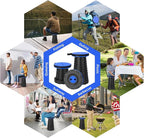 Collapsible Stool, Folding Chair - Upgraded Portable Chair with 400lbs Load Capacity, Perfect for Camping, Fishing, Hiking - Folding Stool with Carrying Straps, Gifts for Fisherman (Blue)