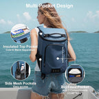 Backpack Cooler Insulated Leak Proof 33/49 Cans, 2 Insulated Compartments Thermal Bag, Portable Lightweight Beach Travel Camping Lunch Backpack for Men and Women