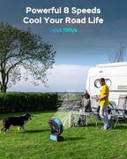 LED Lantern with Camping Fan, 20000mAh Rechargeable Battery Operated Fan, 112H Max Cooling Time, 8 Speeds, Digital Display, Remote Control, 270°Pivot with Hook for Tent Car RV Power Outage Hurricane