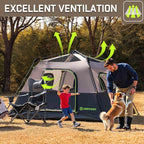 4/6/8 Person Instant Tent, Waterproof Pop Up Tents for Camping with Rainfly, 60 Seconds Easy Setup, Automatic Cabin Tent for Family Camping with Expandable Carry Bag & Upgraded Ventilation