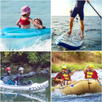 TOBWOLF 6 Pack Stainless Steel D-Ring Patch for Inflatable Boat Kayak Dinghy SUP, D-Ring PVC Patch Stand-Up Paddleboard Canoe Rafting Accessories, NO Glue Included