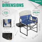SUNNYFEEL Camping Directors Chair, Heavy Duty,Oversized Portable Folding Chair with Side Table, Pocket for Beach, Fishing,Trip,Picnic,Lawn,Concert Outdoor Foldable Camp Chairs