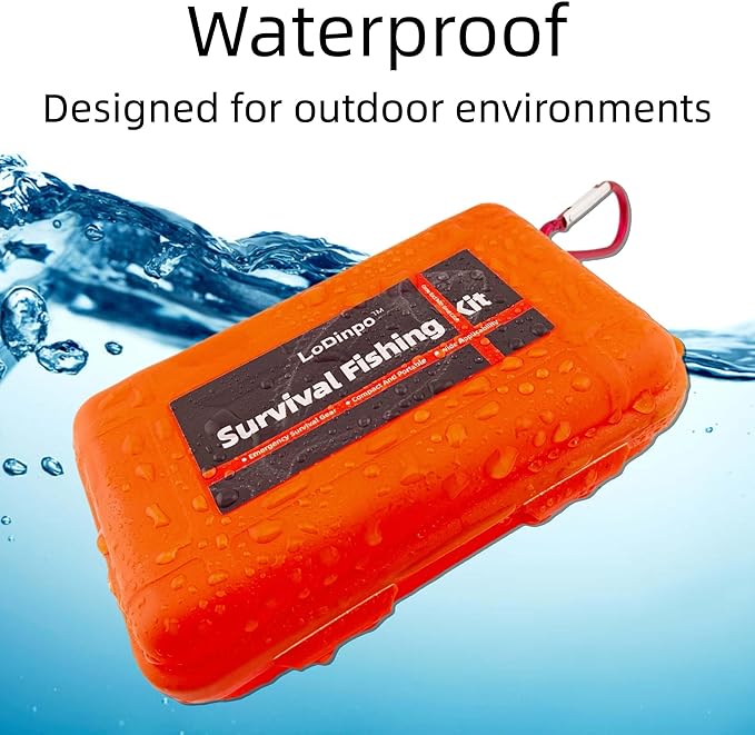 Mini Survival Fishing Kit Small Emergency Fishing TackleBox Pocket Outdoor Fishing Set Travel Party Fishing shoebox Surf Survivalist Fishing Accessories Pack Fishing Gear Gifts for Starter Men