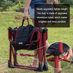 SUNNYFEEL Camping Directors Chair Aluminum Oversized Portable Folding Chair with Side Pocket and Adjustable Side Table for Beach, Fishing, Trip, Picnic, Lawn, Concert Outdoor Foldable Camp Chairs