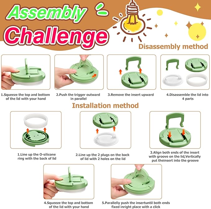 14oz Insulated Vacuum Food Jar with Buckle Lid,Soup Thermo for Hot Food Kids,Wide Mouth Leakproof Stainless Steel Lunch Container with Spoon-Green