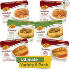KJ Poultry Kosher Ready Meals - (6 Pack Ultimate Variety - Beef & Chicken) Prepared Entree Fully Cooked, Shelf Stable Microwave Dinner Travel Military Camping Emergency Survival Protein