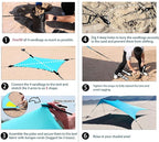 10×10ft UPF50+ Beach Tent Sun Shelter, Windproof Stable Outdoor Pop Up Beach Shade Canopy for Camping, Fishing, Backyard Fun or Picnics, 2 Poles