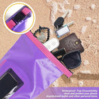 IP68 Waterproof Dry Bag, 2L - Roll Top Waterproof Pool Bag，Dry Bags for Kayaking Waterproof-w/Phone Pouch,Large Waterproof Phone Pouch,Boating & Kayak Accessories Camping (Purple 5L)