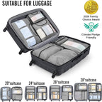 Veken 8 Set Packing Cubes for Travel Essentials, Suitcase Organizer Bags in 4 Sizes, Carry-On Luggage Accessories with Large Laundry & Hanging Toiletry Bag, Must-Have for Airplane, Road Trip & Camping