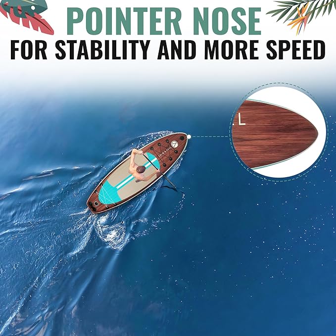 Crew Axel Inflatable Paddle Board 10’33’6” Extra Wide & Lightweight (18lb) Paddle Board – Premium SUP Set Includes 2 Bags, Floating Paddle, Camera Mount, 3 Fins, Dual Pump Kit